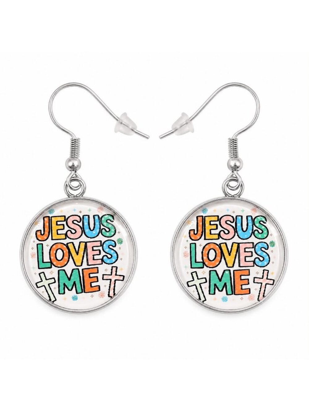 Jesus Loves Me Christian Dangle Earrings